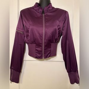Amazing Vintage Cropped Purple Satin Jacket